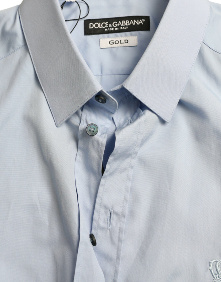Elegant sky blue slim fit shirt
