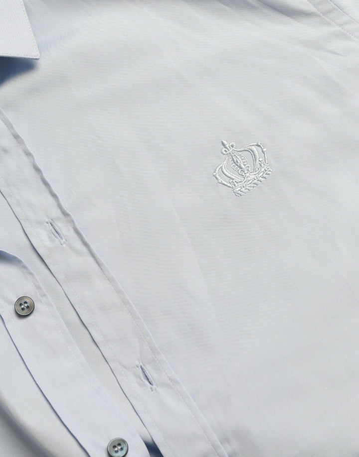 Elegant sky blue slim fit shirt