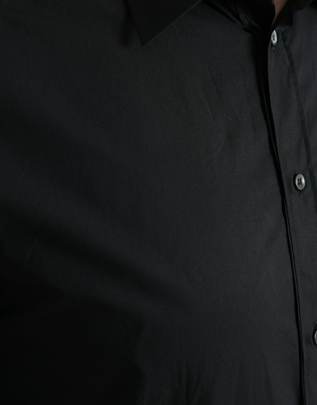 Elegant Black Slim Fit Italian Dress Shirt