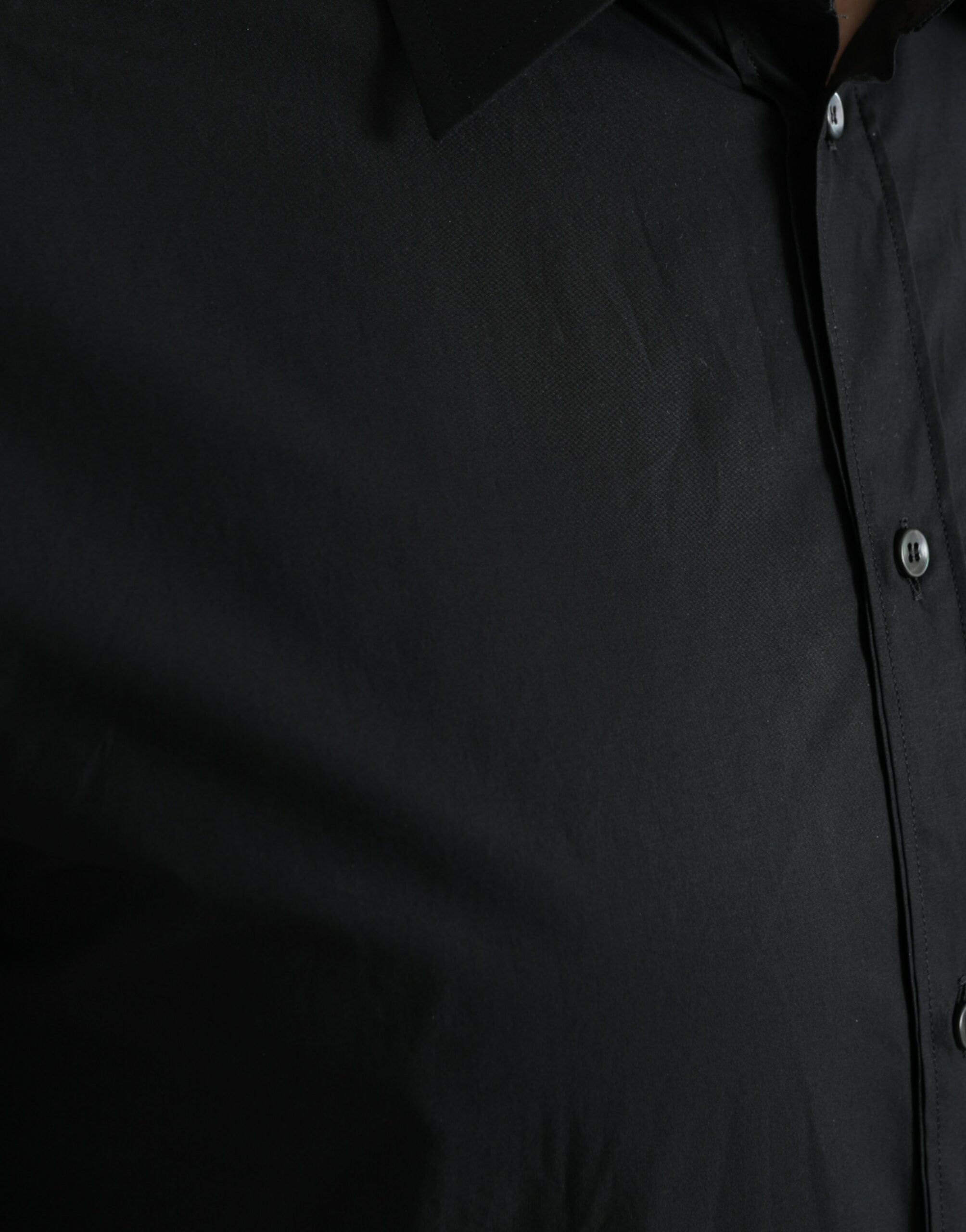 Elegant Black Slim Fit Italian Dress Shirt