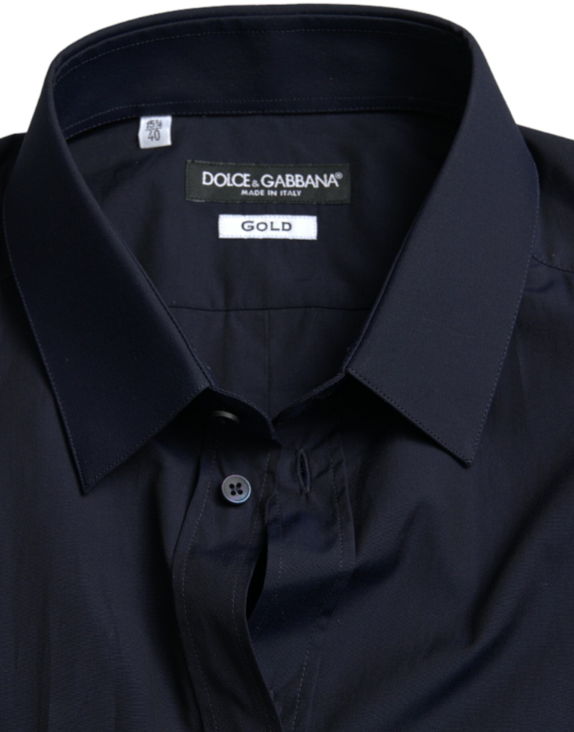 Elegant navy blue jacquard shirt