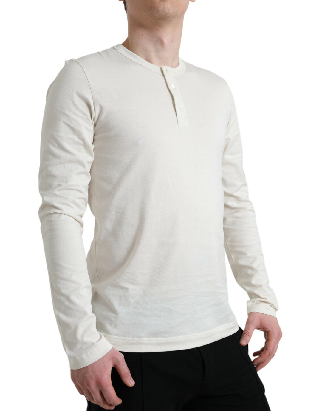 Elegant white cotton sweater