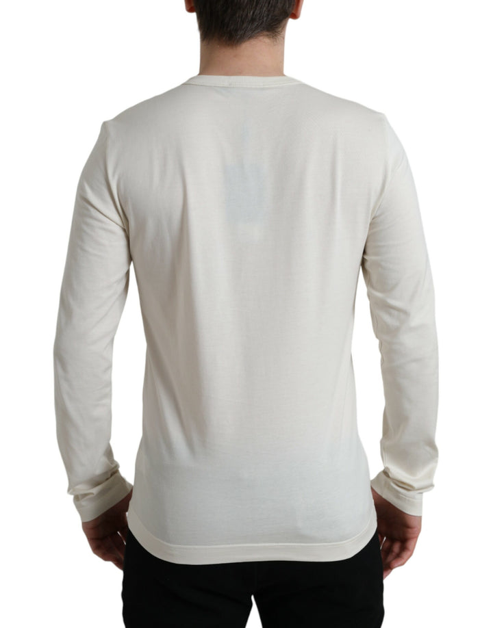 Elegant white cotton sweater