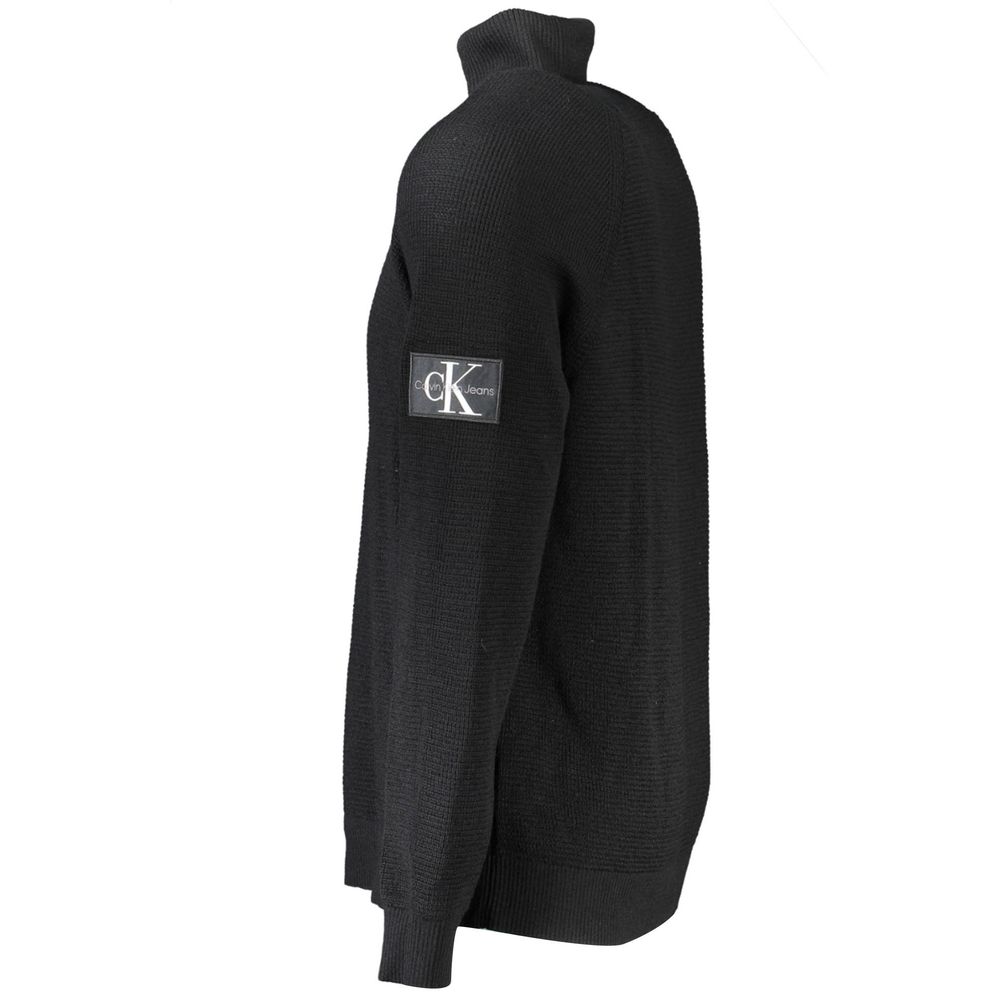 Calvin Klein Hochgeschlossener Wollpullover mit Logo-Applikation