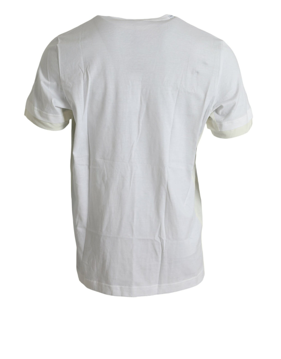 Weißes Baumwolltaschen-T-Shirt mit kurzen Ärmeln