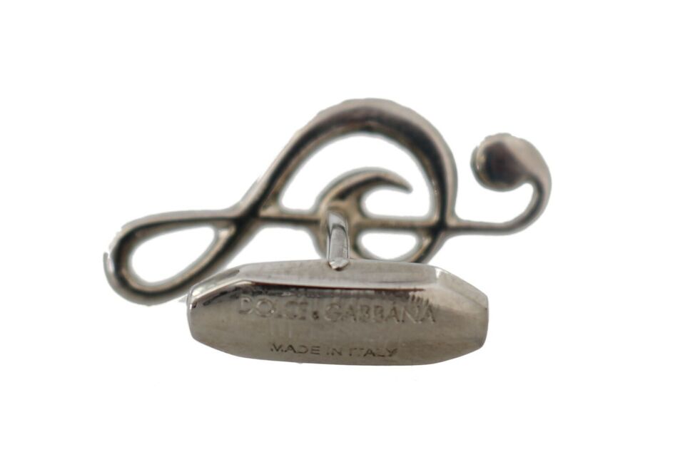 Elegant cufflinks silver treble clef