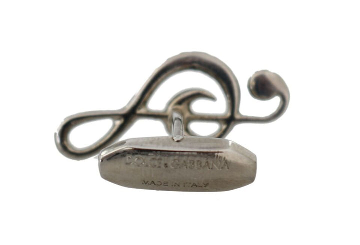 Elegant cufflinks silver treble clef