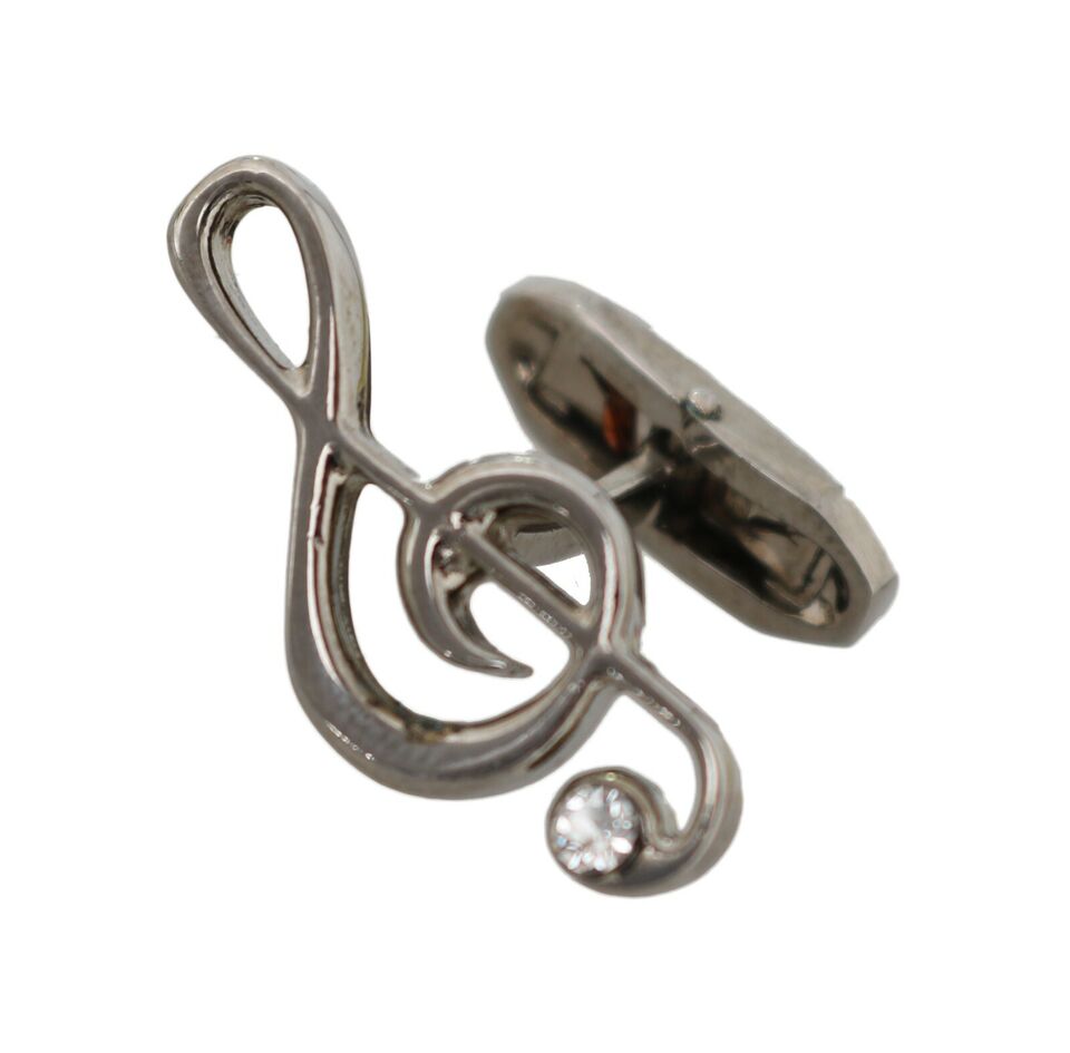 Elegant cufflinks silver treble clef
