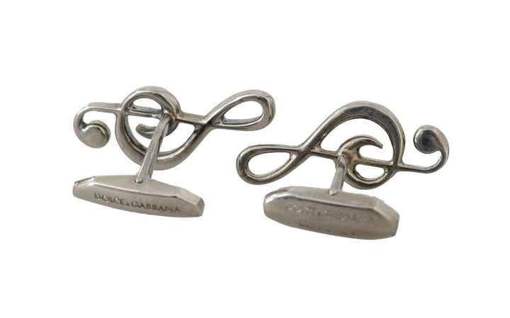 Elegant cufflinks silver treble clef