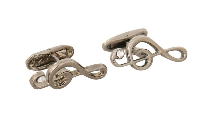 Elegant cufflinks silver treble clef