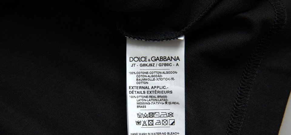 Schwarzes Silberketten-T-Shirt mit kurzen Ärmeln
