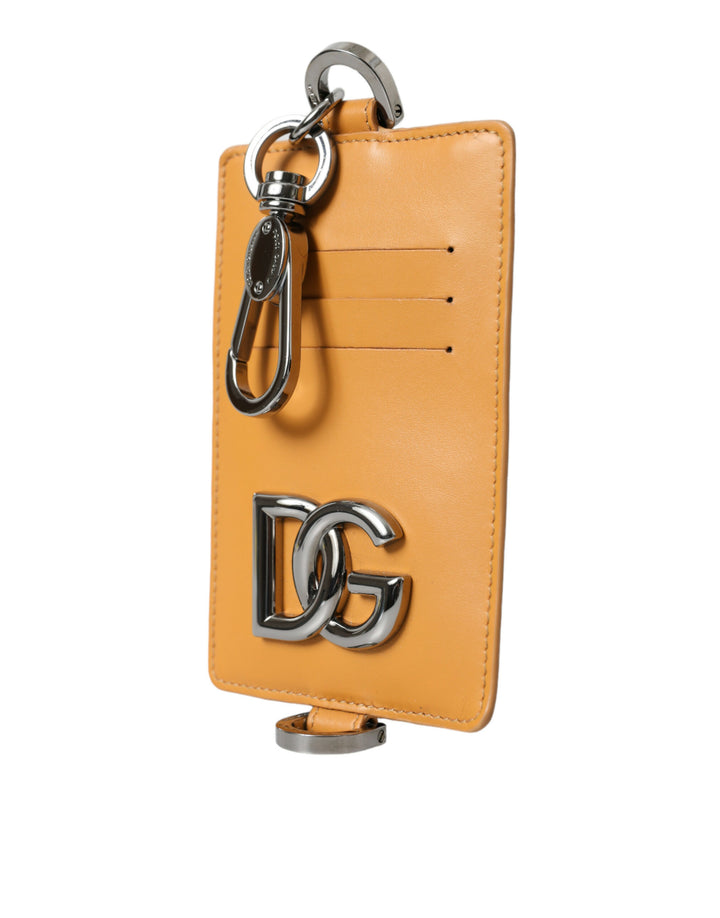Orange Kalbsleder Kreditkartenhalter Clip On Brieftasche