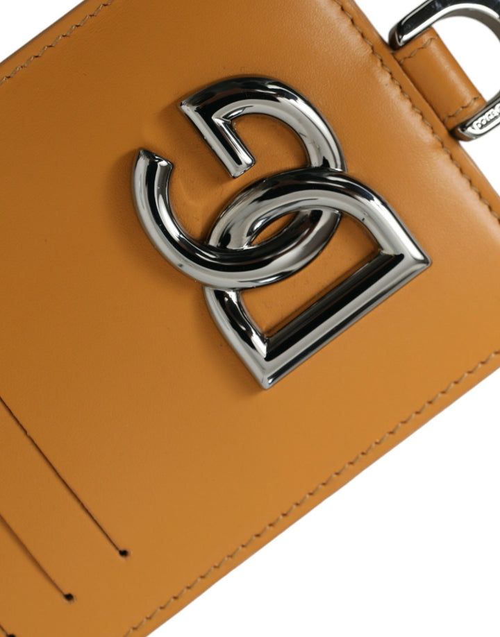 Orange Kalbsleder Kreditkartenhalter Clip On Brieftasche