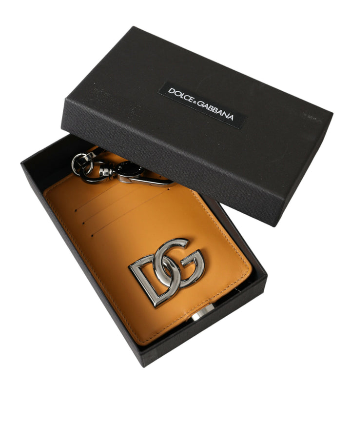 Orange Kalbsleder Kreditkartenhalter Clip On Brieftasche