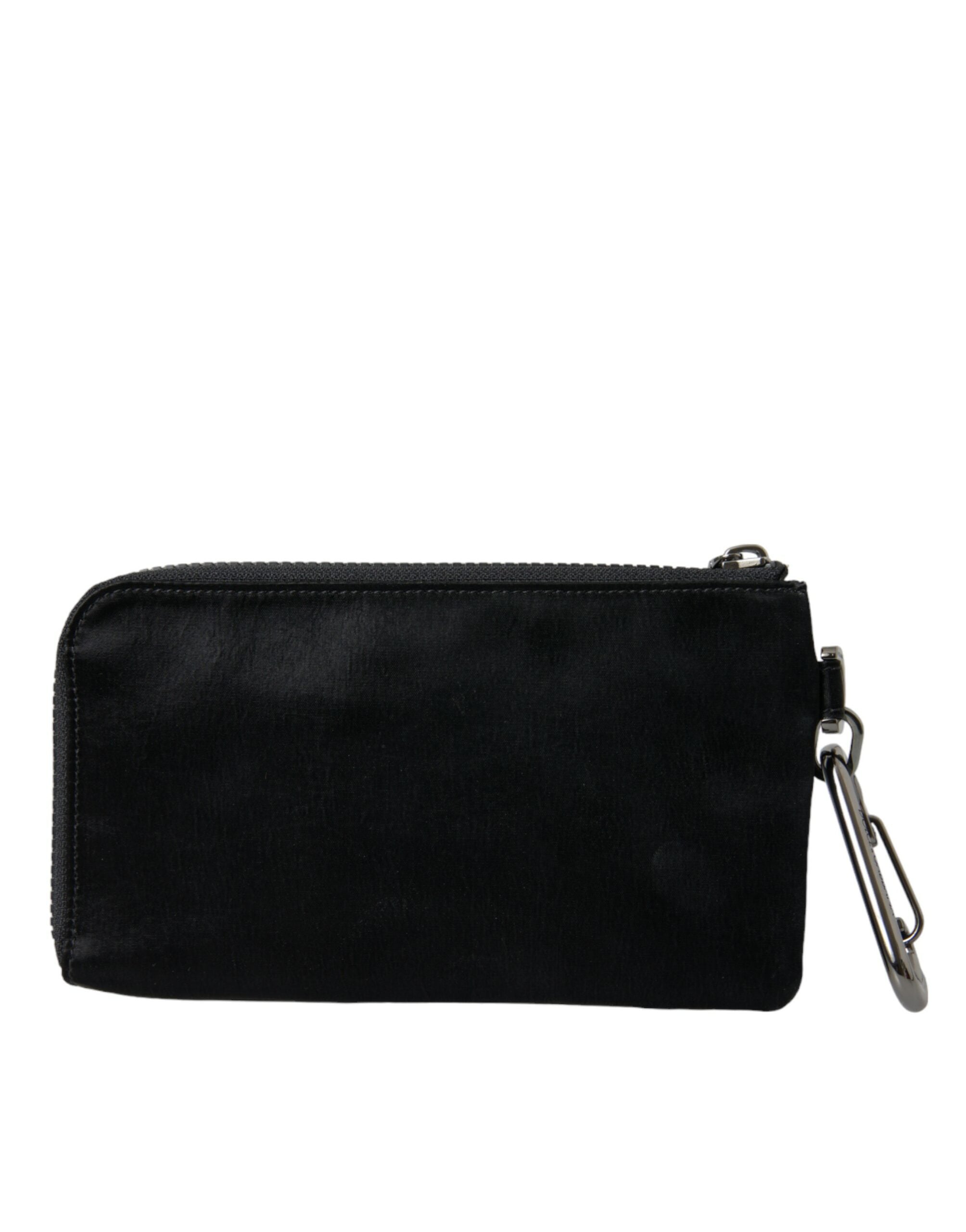 Elegant designer case made of nylon and leather in black