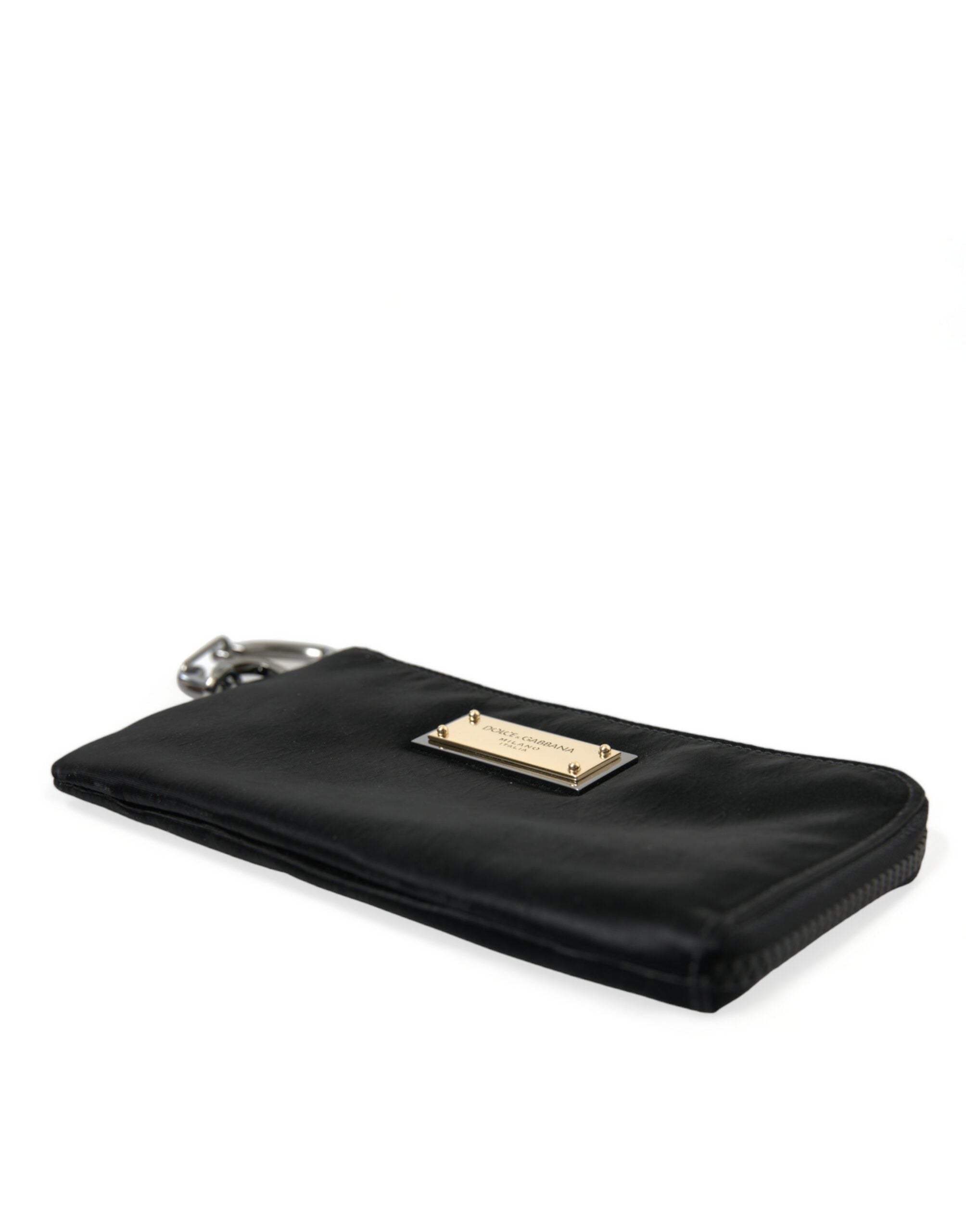 Elegant designer case made of nylon and leather in black