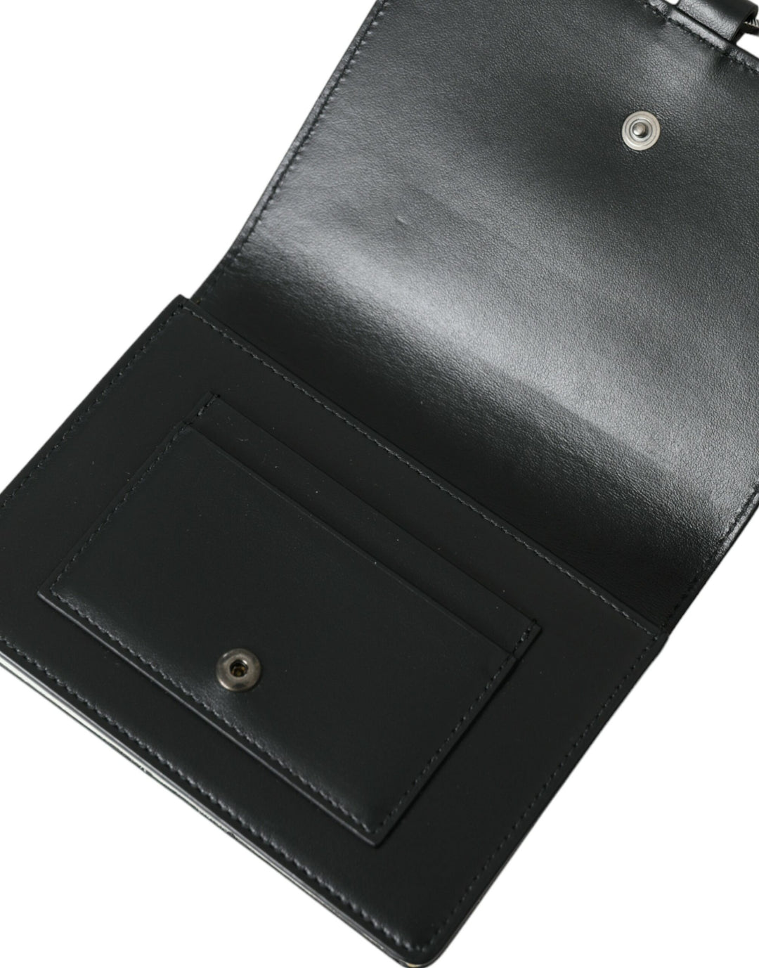 Elegantes Kartenetui aus Leder mit Kristallverzierung