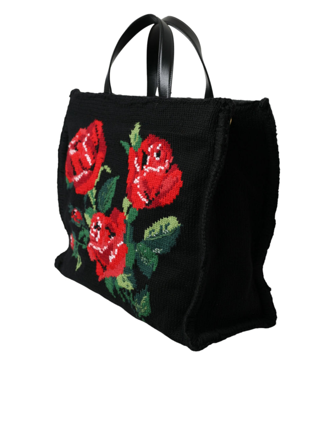 Dolce & Gabbana Schwarze Tote mit schicker Blumenstickerei