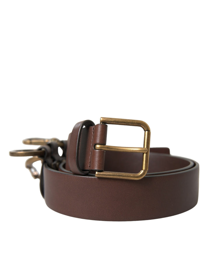 Elegant brown calfskin belt - timeless accessory