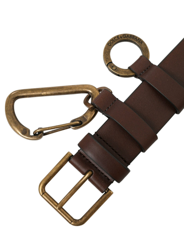 Elegant calfskin belt with metal buckle closure