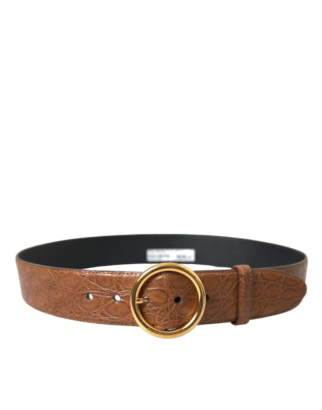Elegant belt made of exotic leather - rich brown