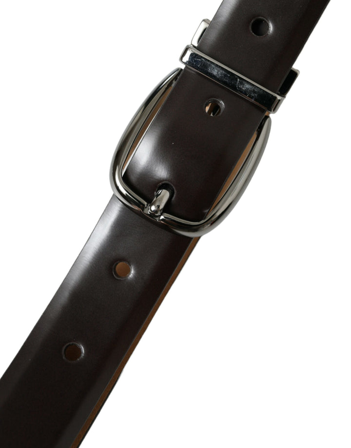 Elegant dark brown calfskin belt