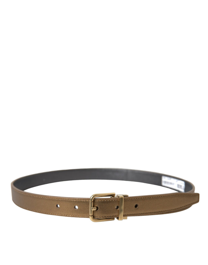 Gold metallic leather belt - timeless elegance