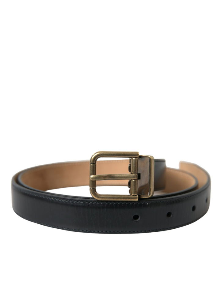 Elegant black calfskin belt