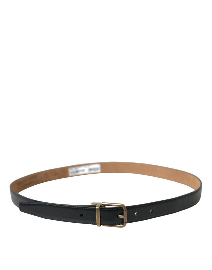 Elegant black calfskin belt