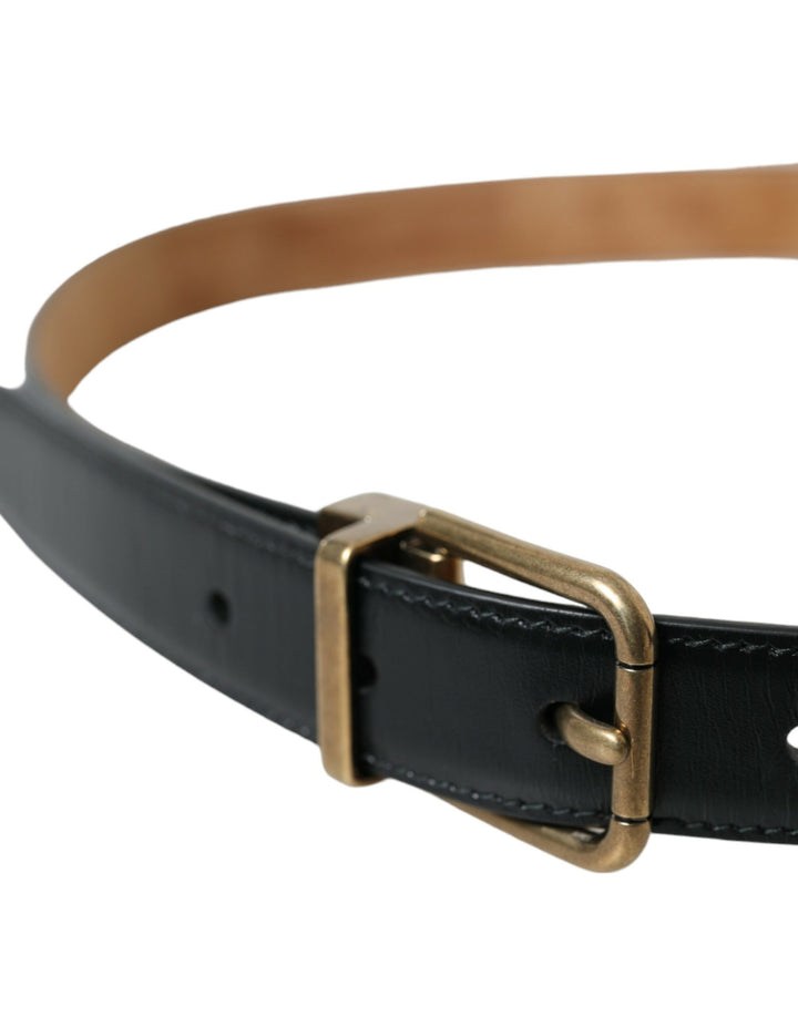 Elegant black calfskin belt