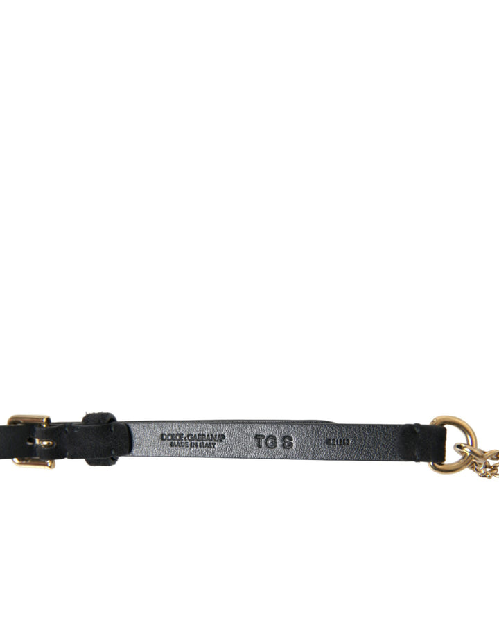 Elegant Crystal Bounce leather belt