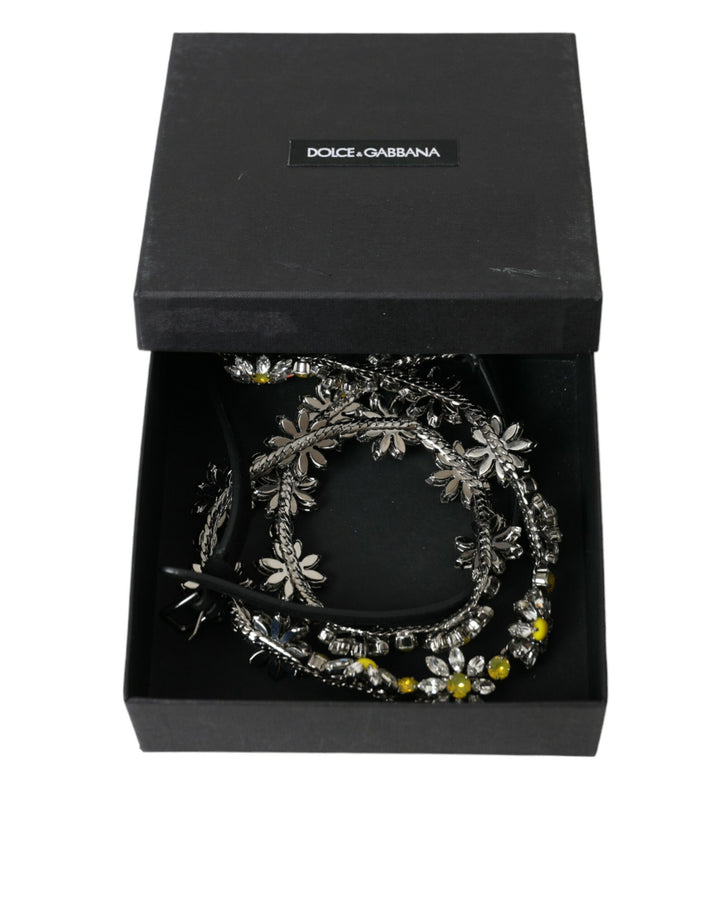 Schwarzer Daisy Crystal Dauphine Taillengürtel