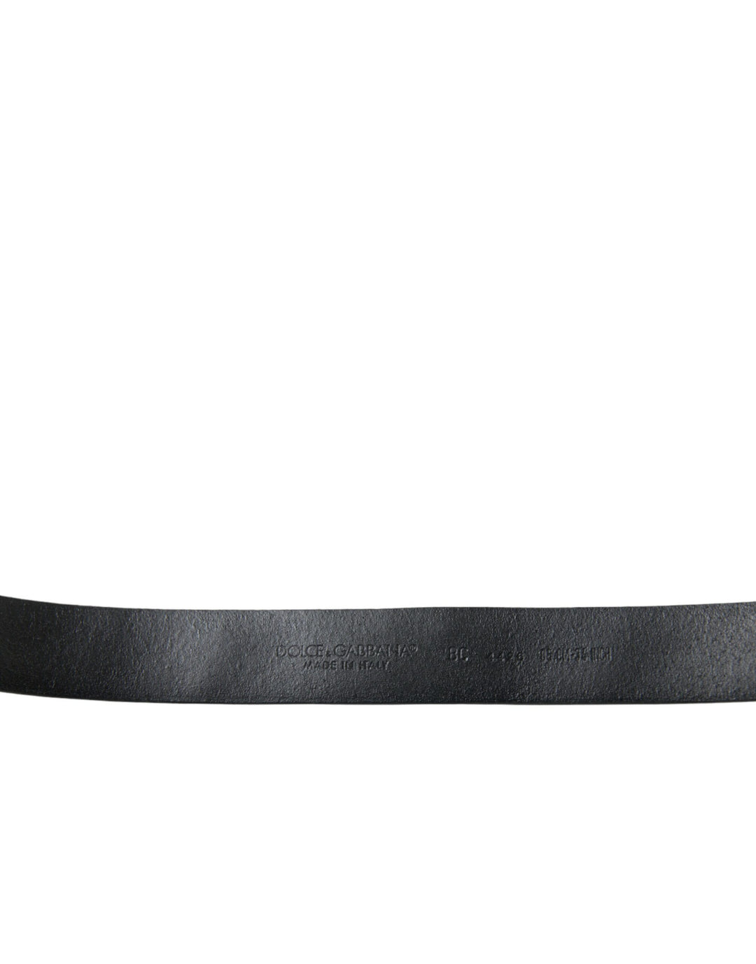 Leather belt with engraved logo