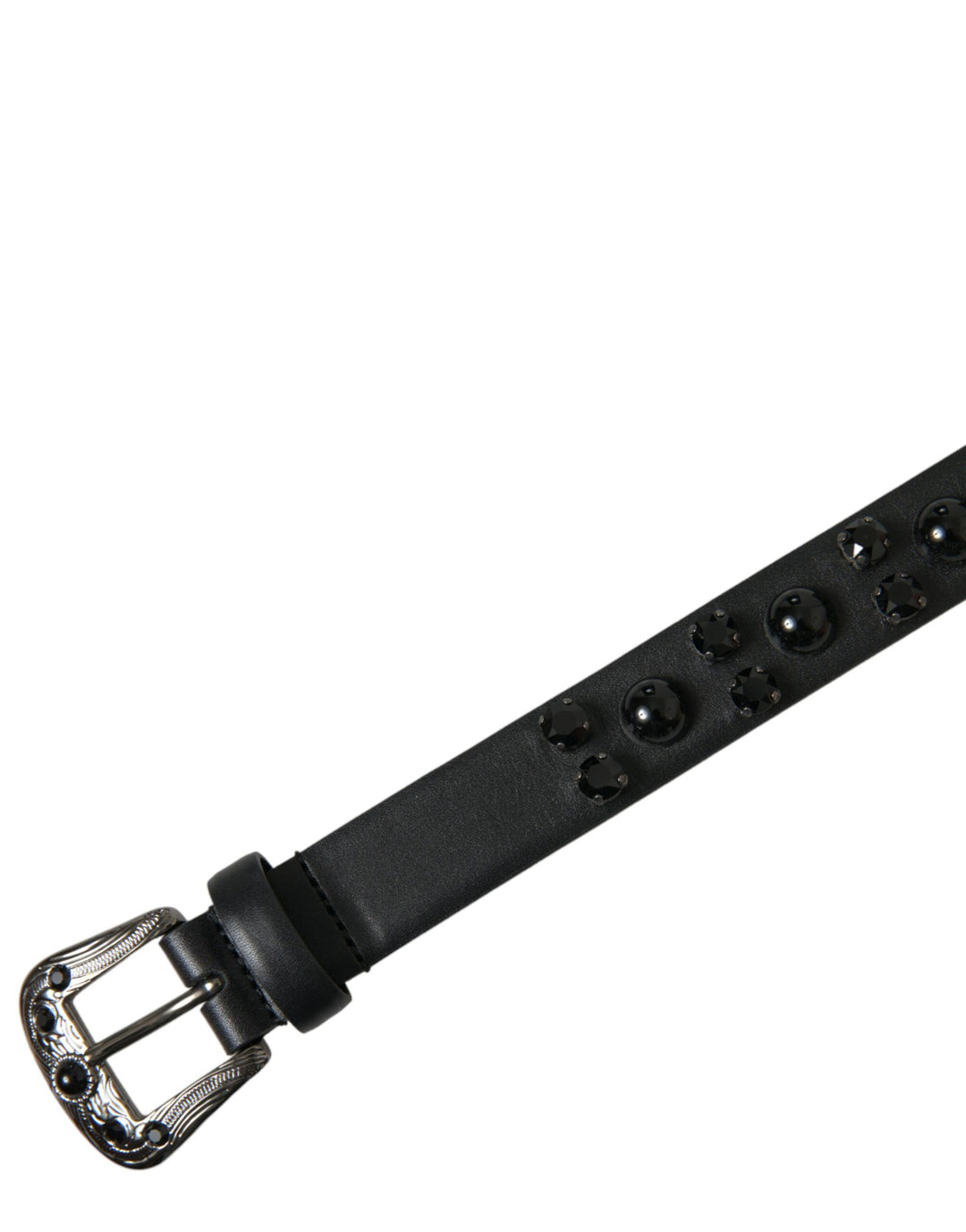 Leather belt with engraved logo