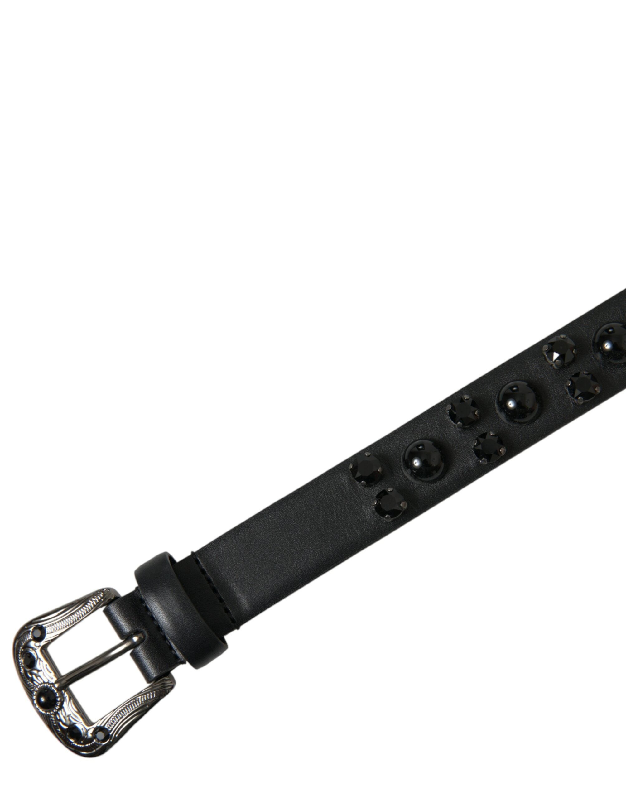 Leather belt with engraved logo