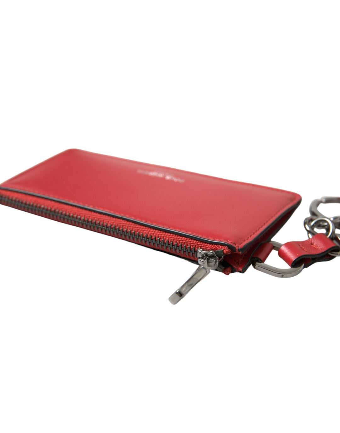 Rotes Leder Silber Metall Logo Riemen Tasche Airpods Fall