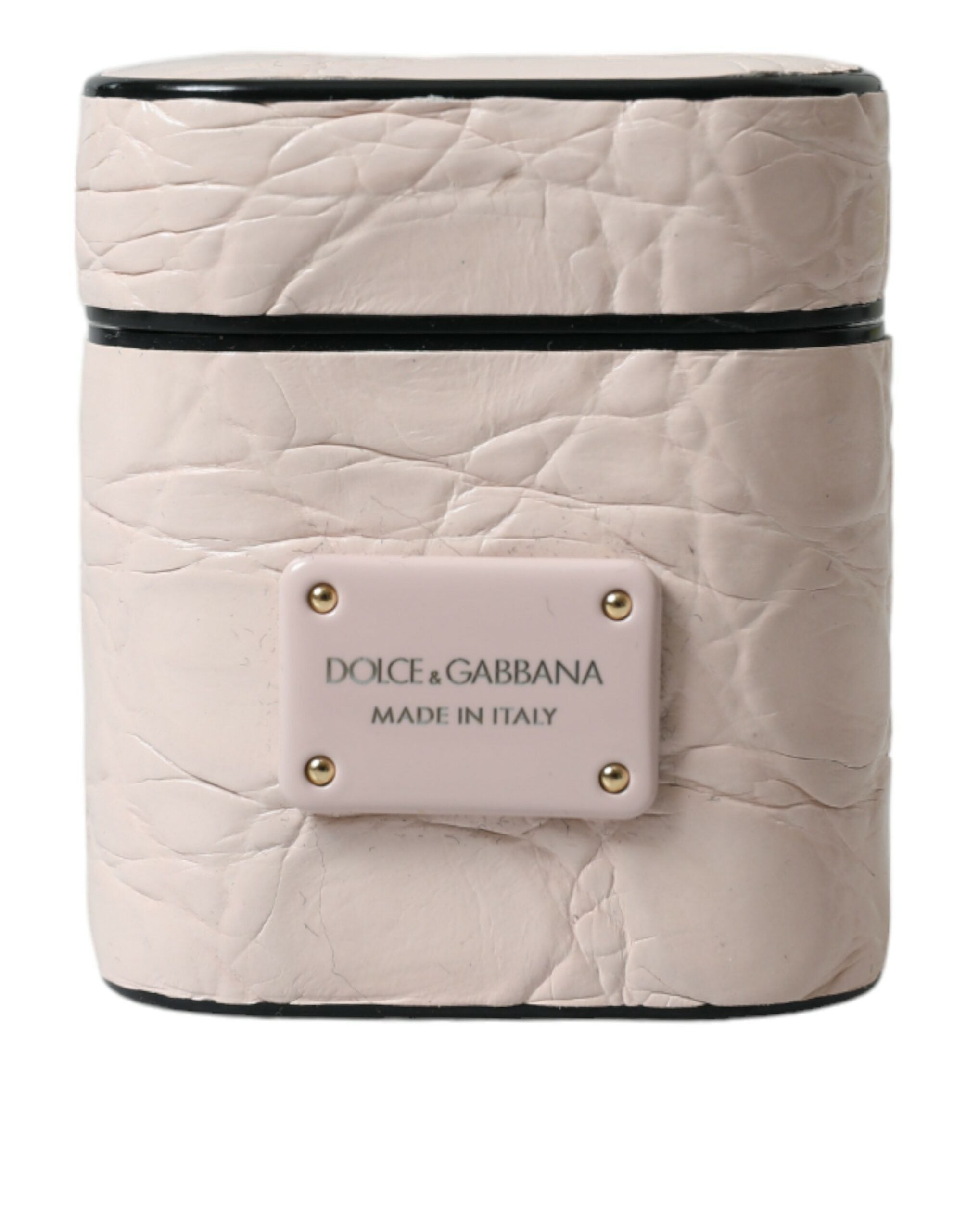 Elegant light pink leather Airpod case