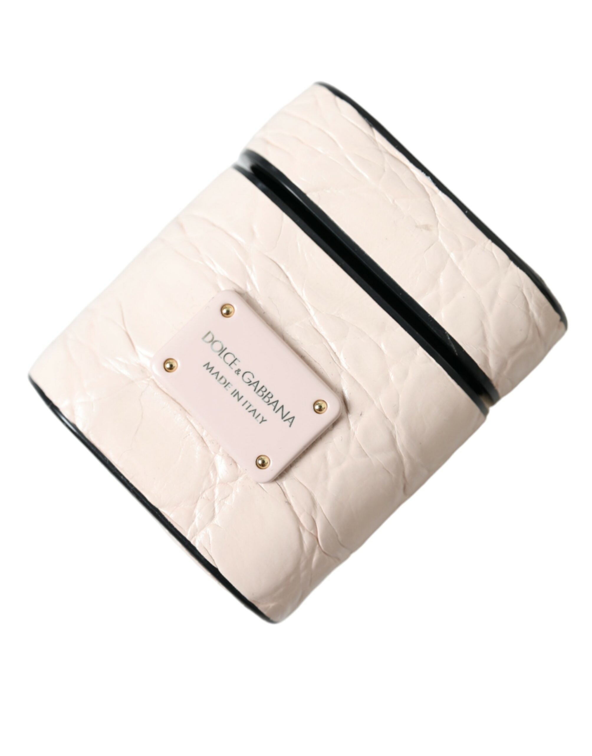 Elegant light pink leather Airpod case