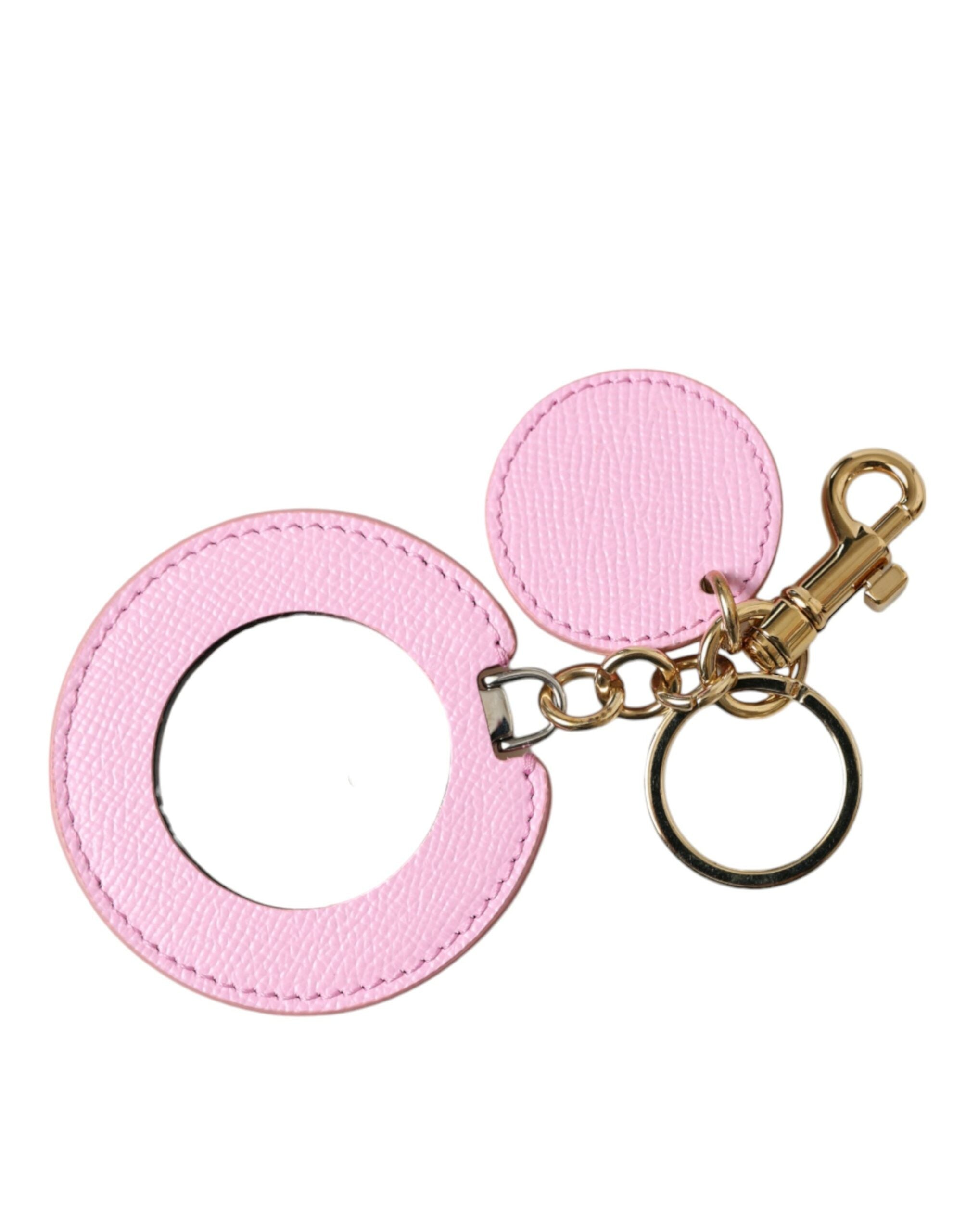 Elegant keychain made of gold-colored leather