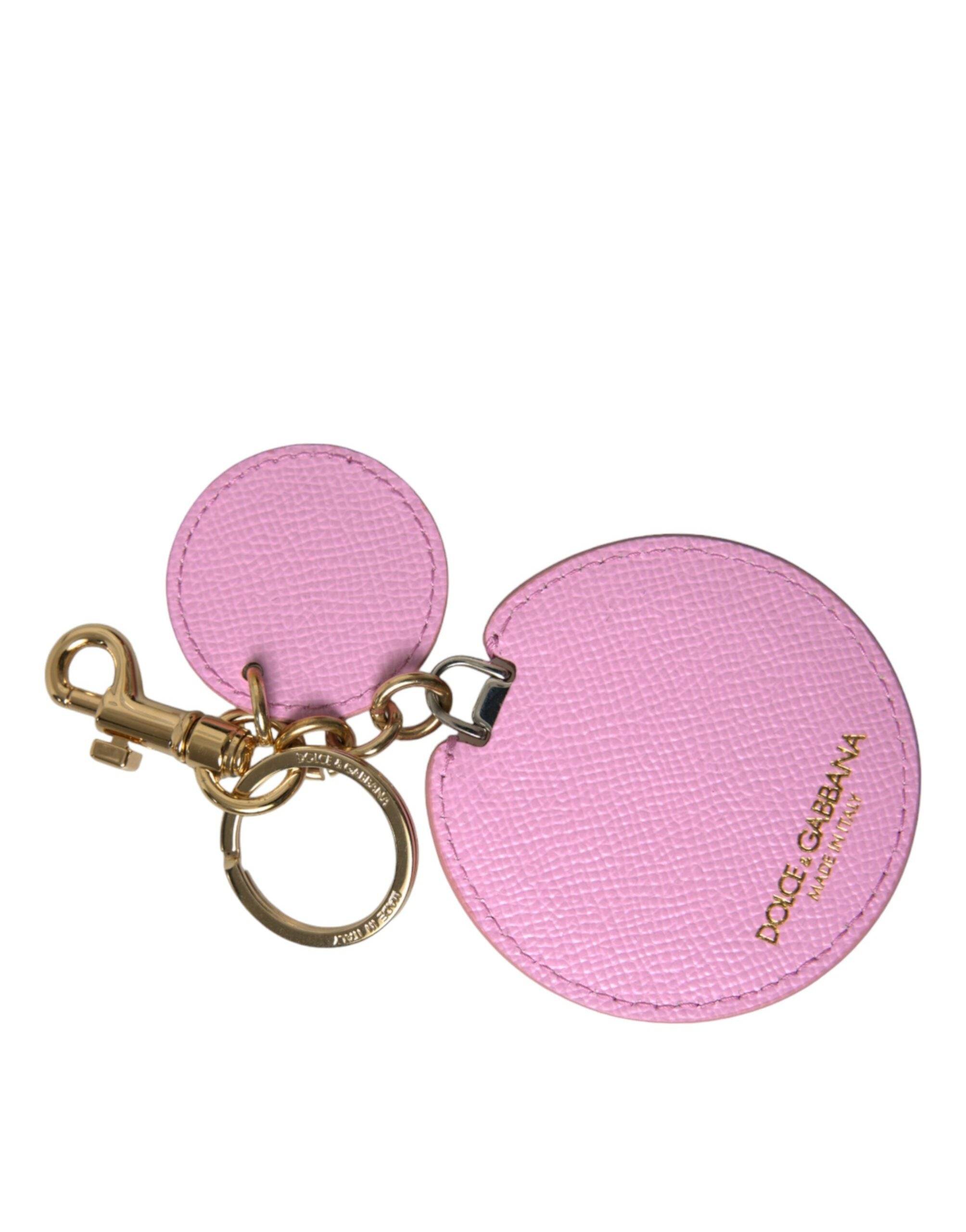 Elegant keychain made of gold-colored leather