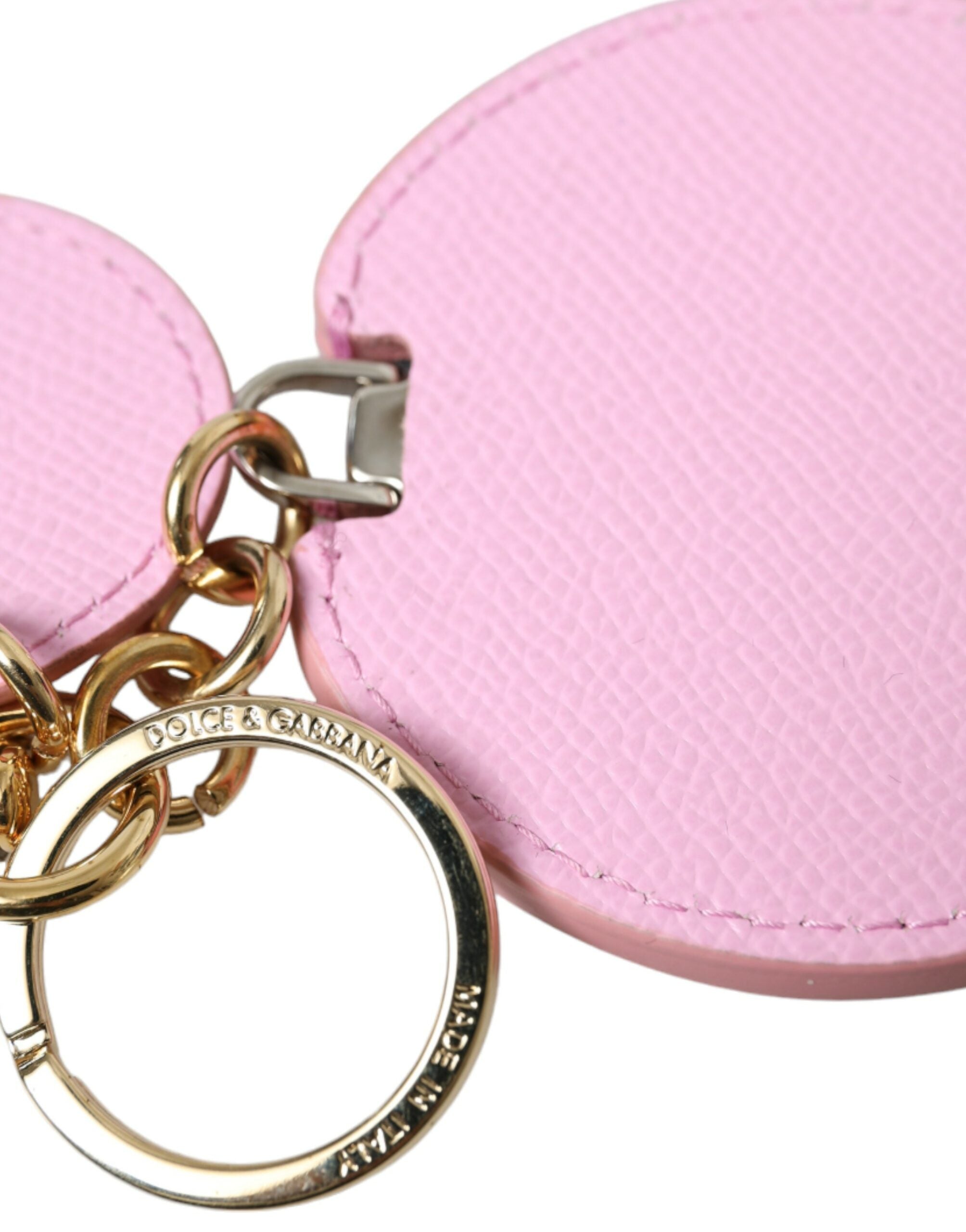 Elegant keychain made of gold-colored leather