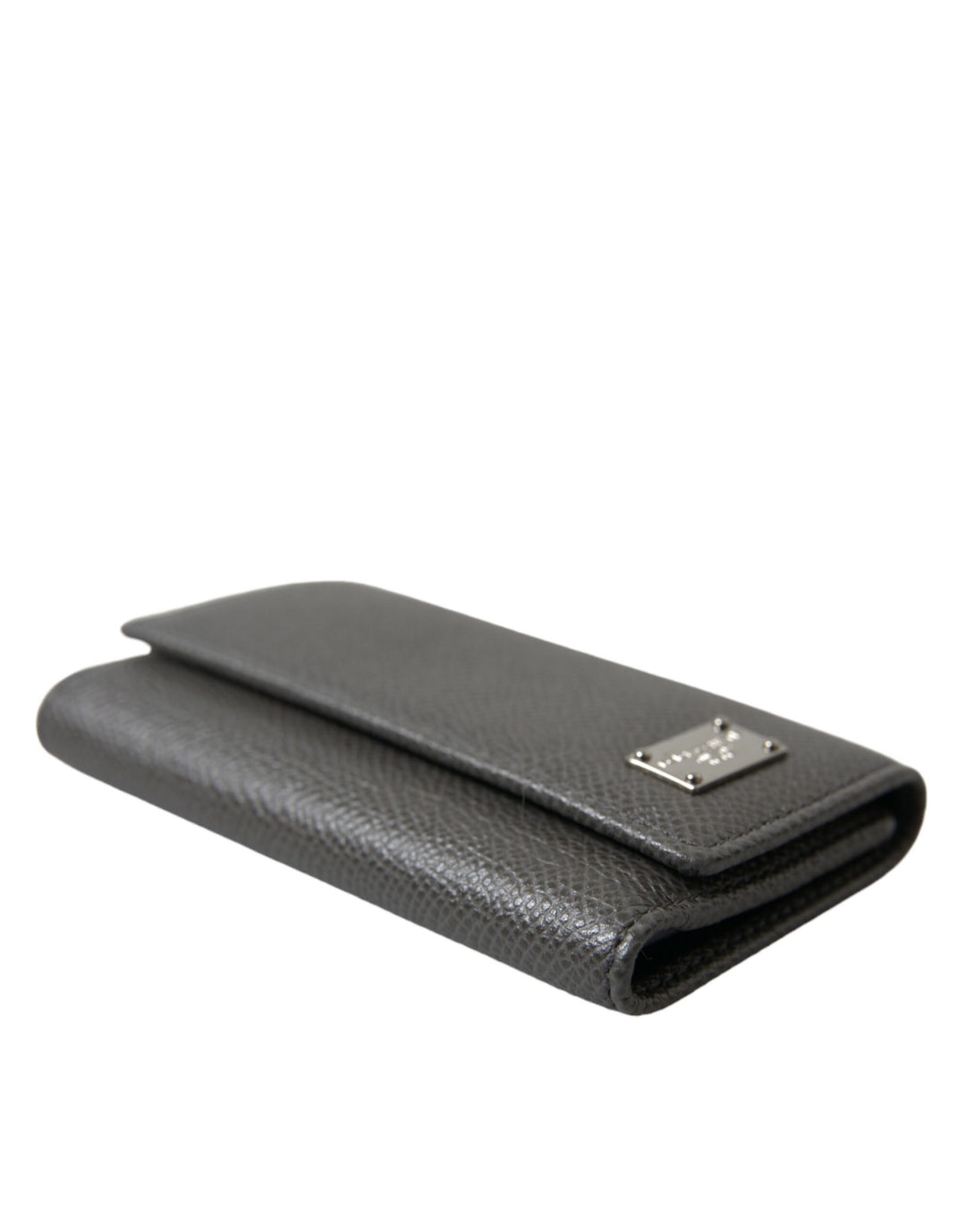Chic grey leather triple key case