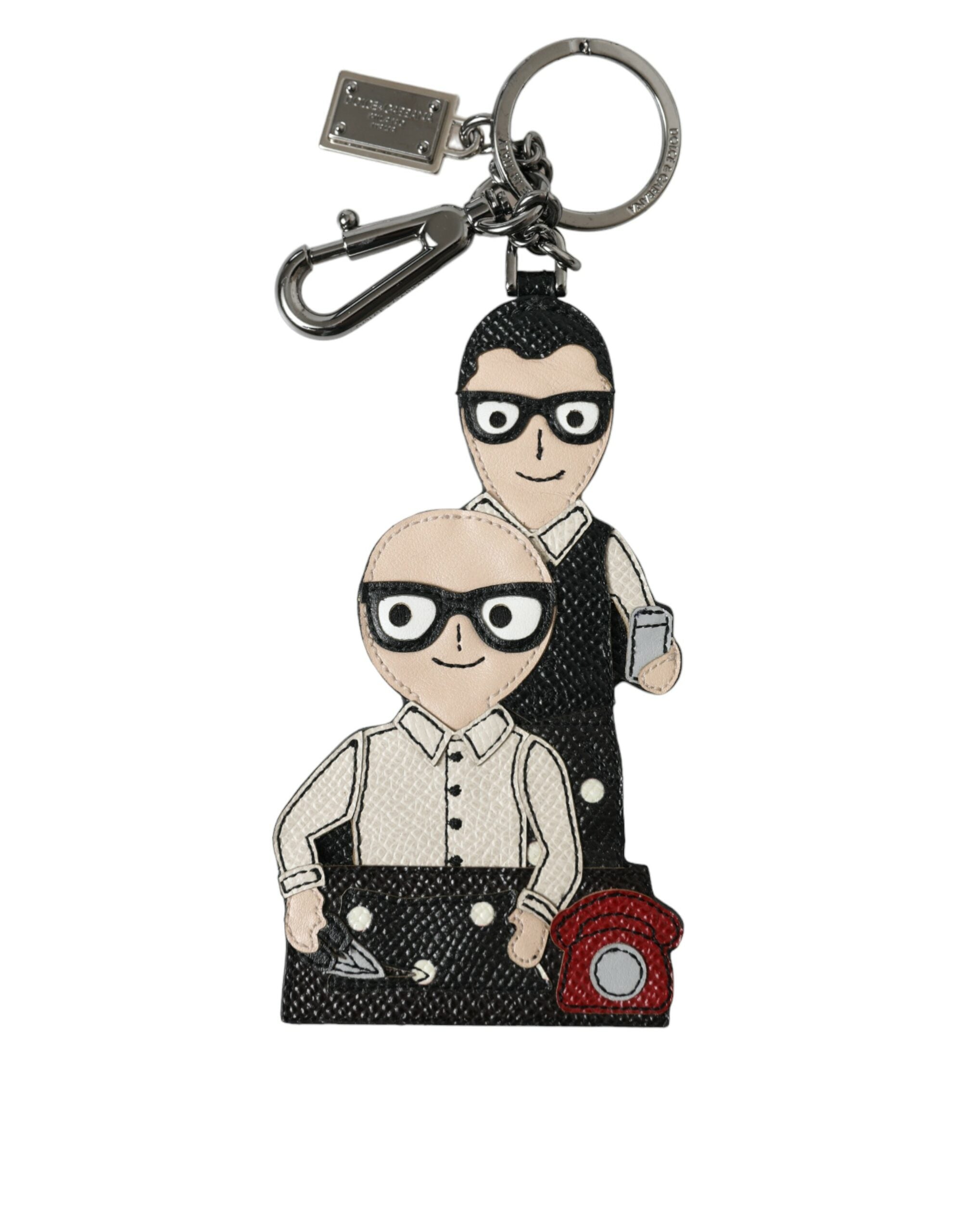 Elegant multicolor leather keychain