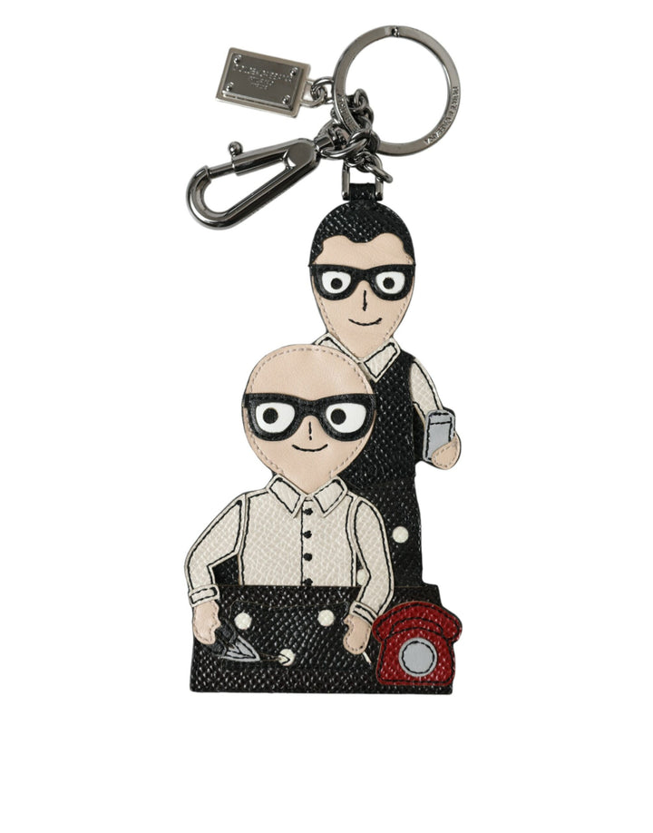 Elegant multicolor leather keychain