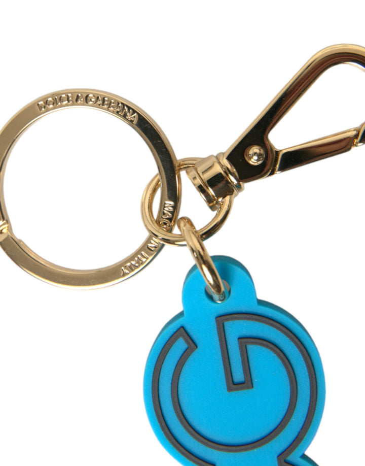 Elegant blue and gold keychain accessory