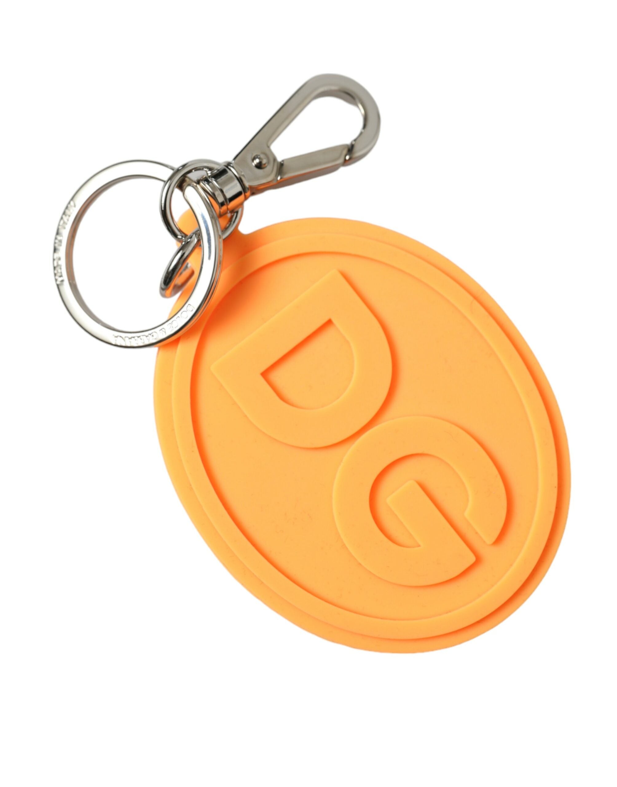 Elegant keychain in orange with silver details