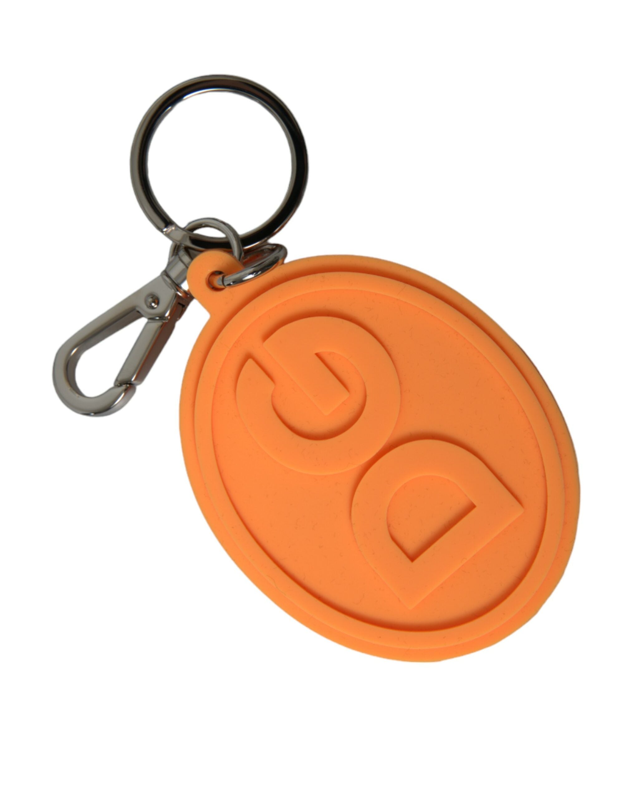 Elegant keychain in orange with silver details