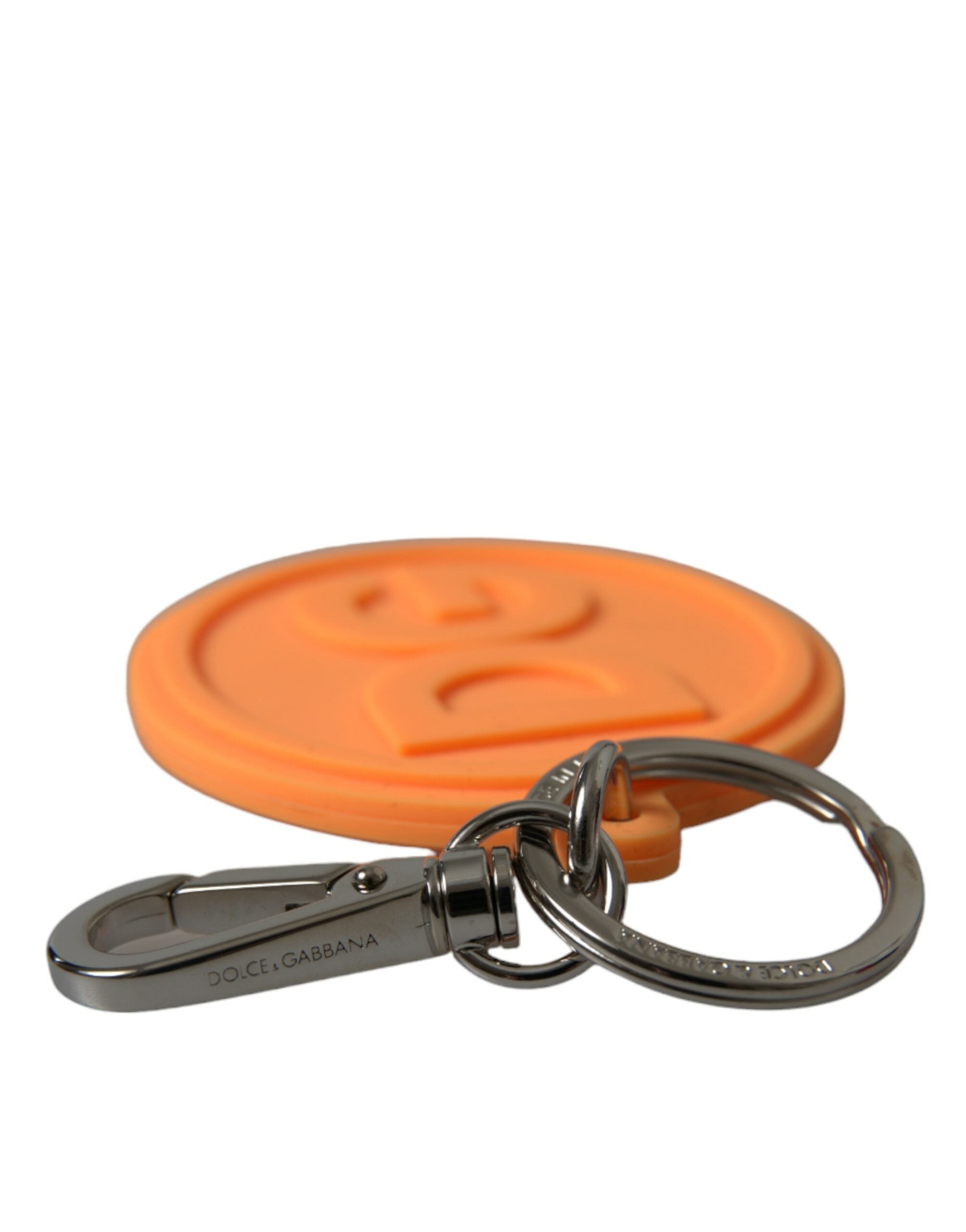 Elegant keychain in orange with silver details