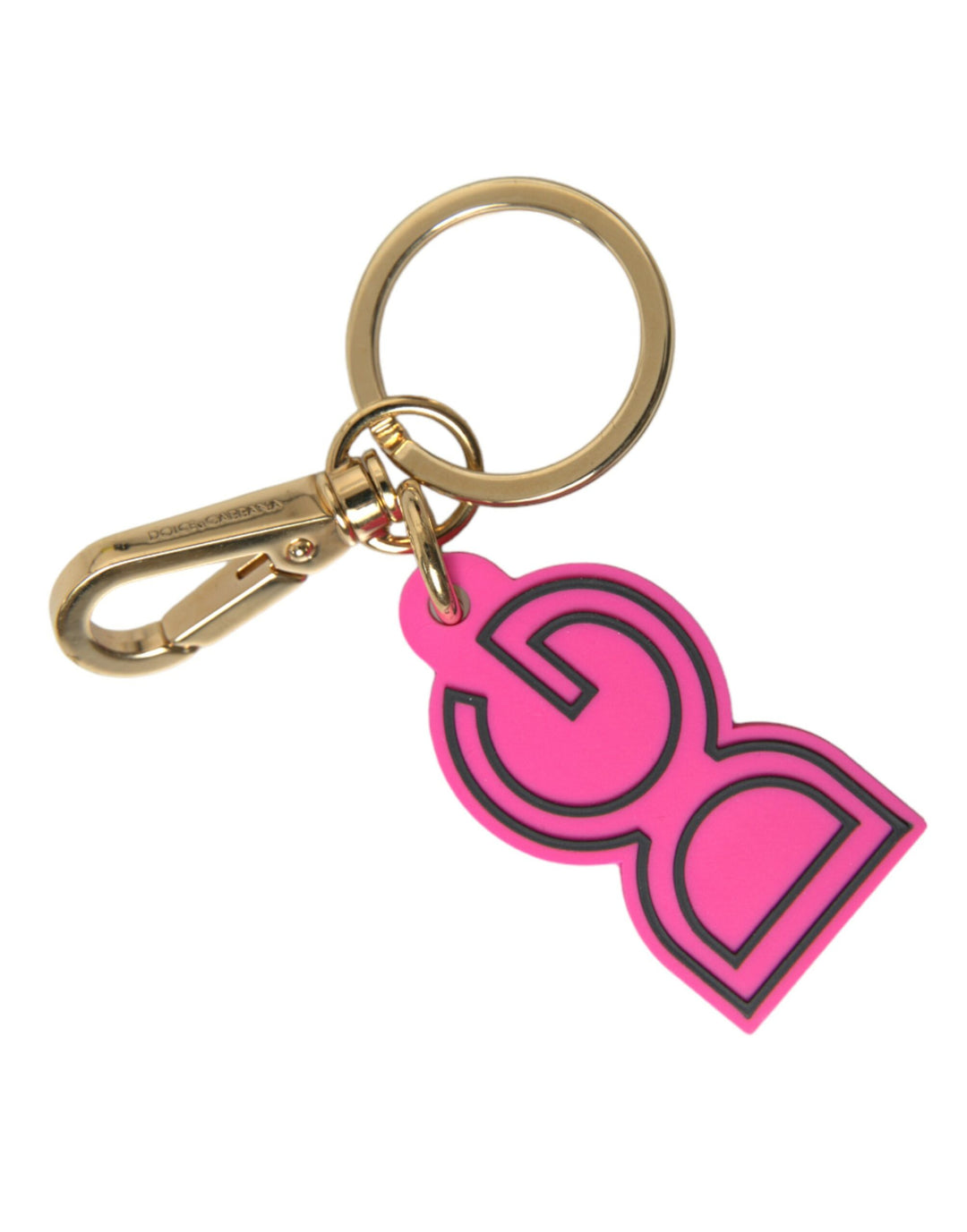 Chic gold and pink logo keychain