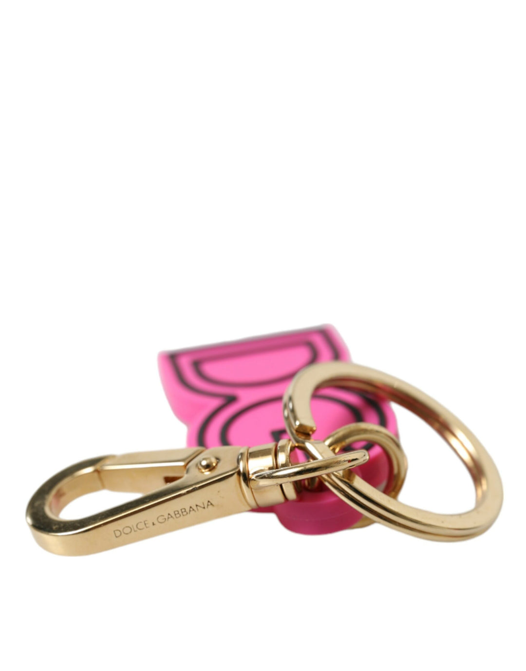 Chic gold and pink logo keychain